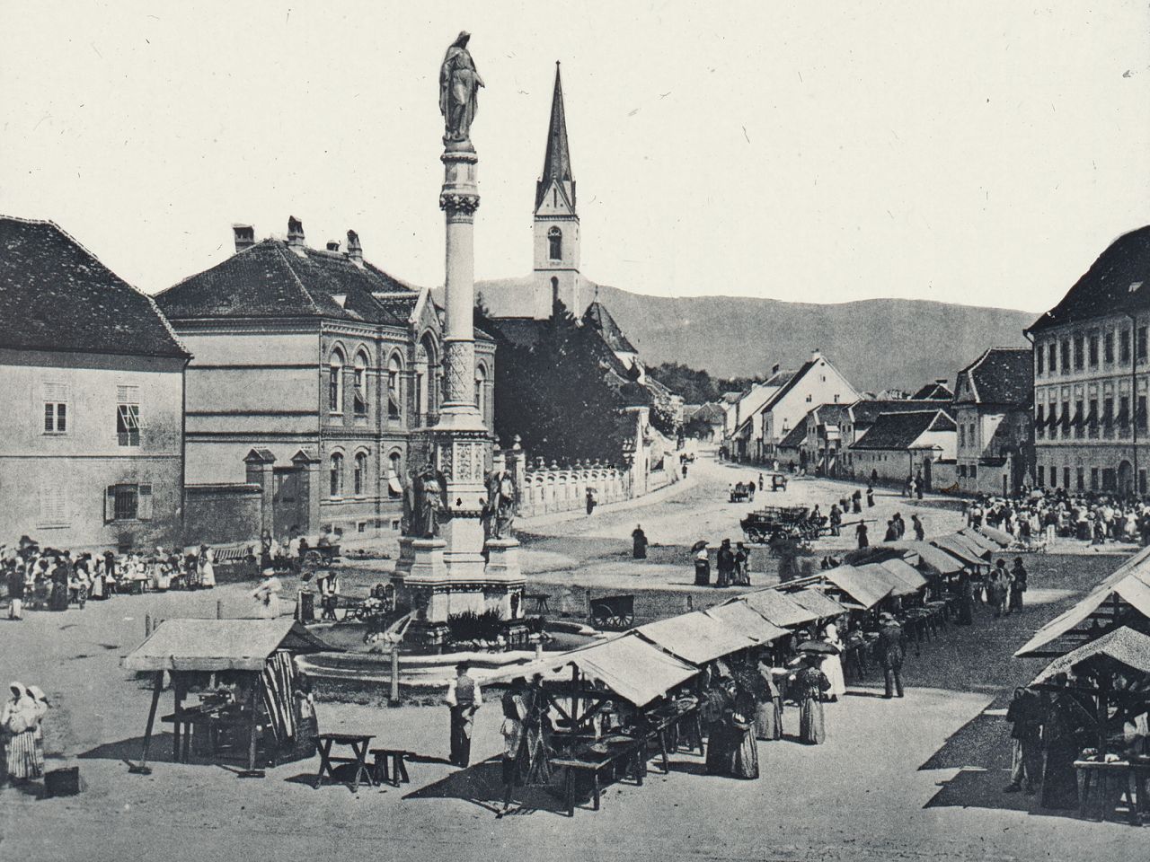 Tržnica ispred katedrale, Kaptol, oko 1905. godin